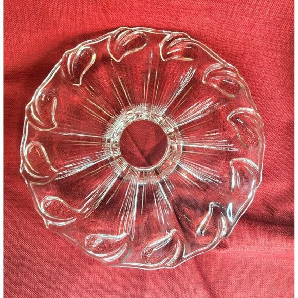 Serving Tray, Clear Glass, Footed, Raised 1 inch  13.5 inch Clear   Glass Clear - Picture 5 of 11